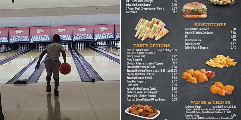 Bowlium Lanes Menu