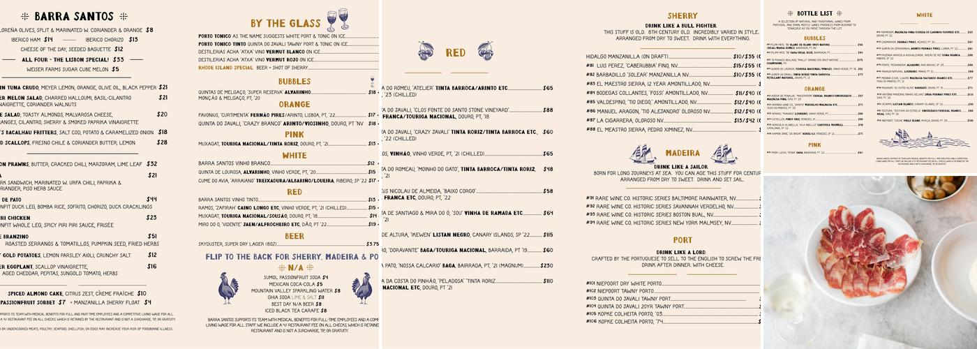 Barra Santos Menu