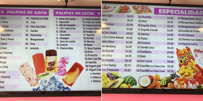La Michoacana: La Tradicional Menu