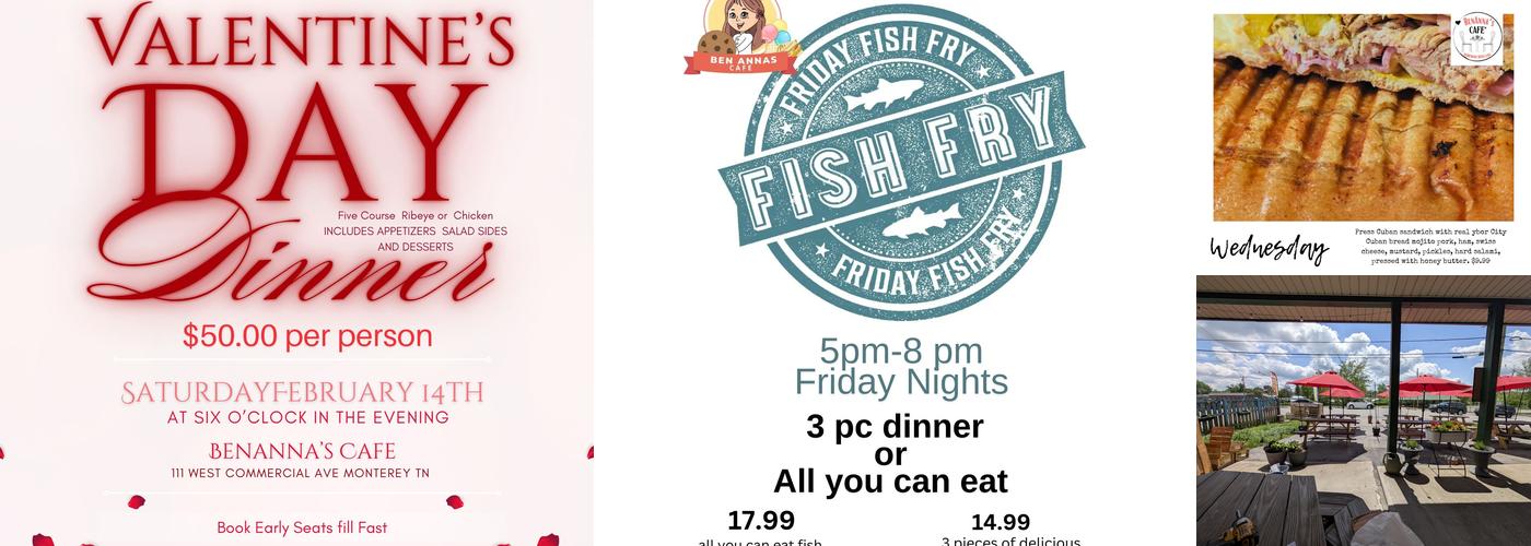 Ben Anna's Menu