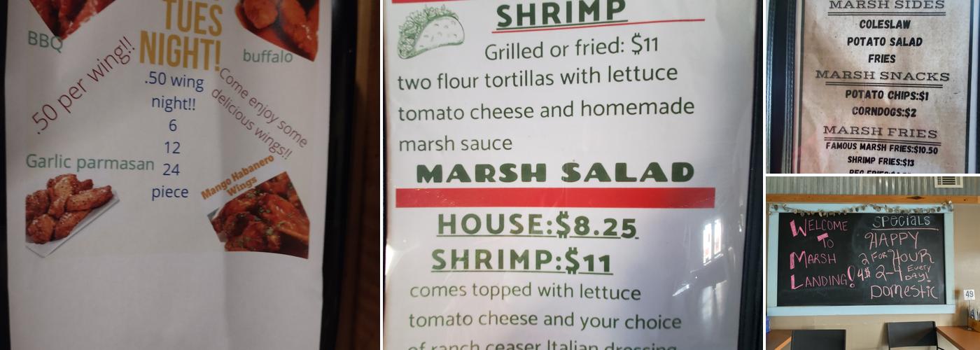 Marsh Landing Menu
