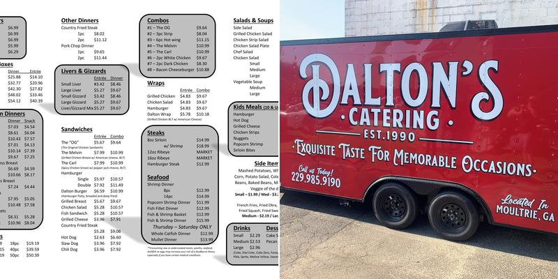 Dalton's Downtown Menu