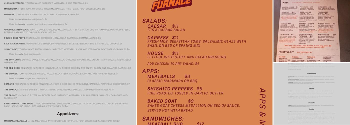 Shadrach's Fiery Furnace Pizza Co. Menu