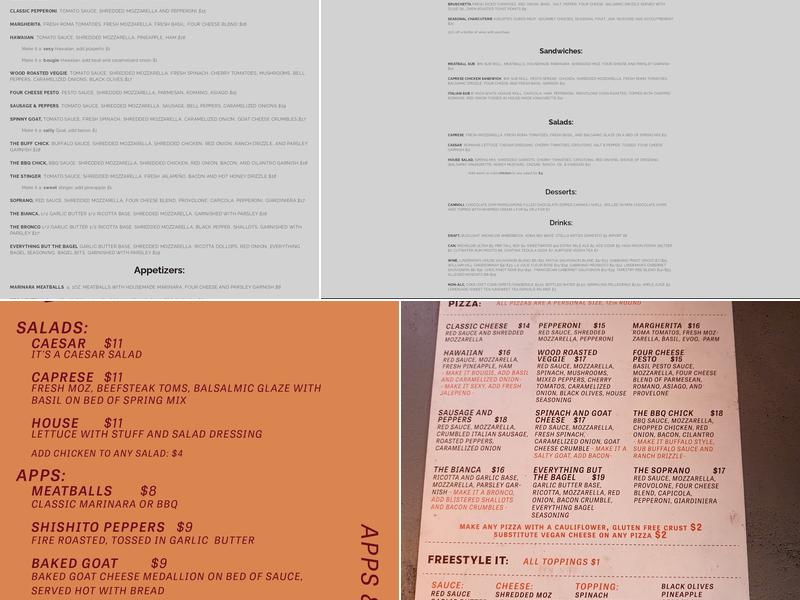 Shadrach's Fiery Furnace Pizza Co. Menu