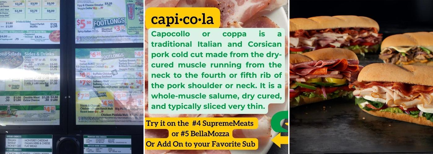 Subway Menu
