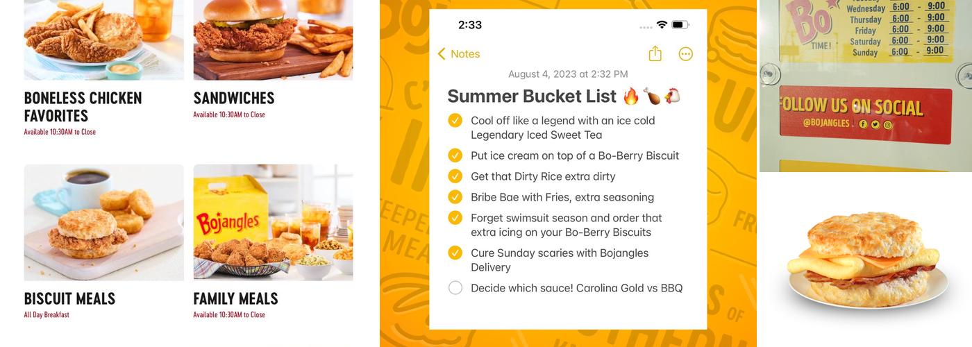 Bojangles Menu