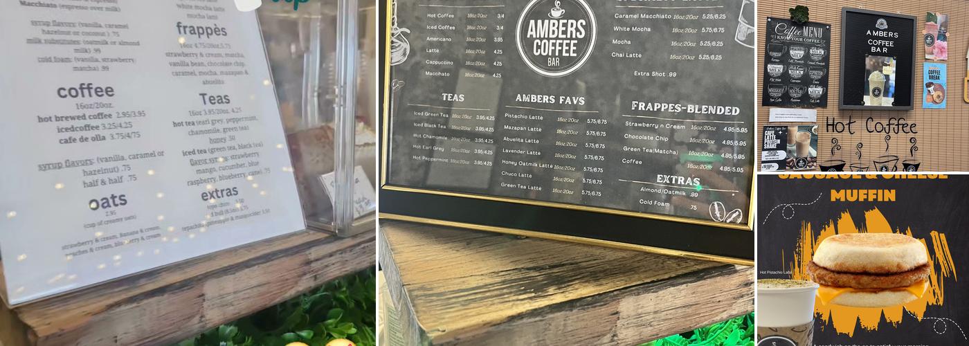 AMBER’S COFFEE BAR Menu