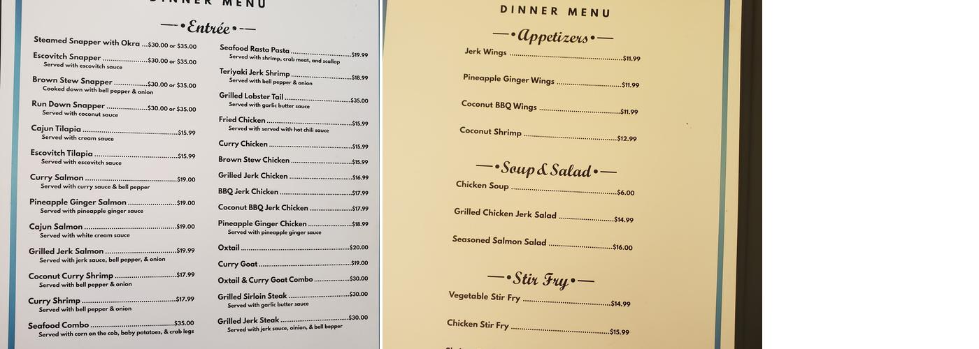 Flavors Of Jamaica Menu