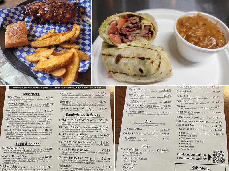 Bonfire Old Fashioned BBQ Menu