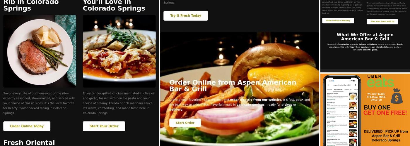 Aspen American Bar & Grill Menu