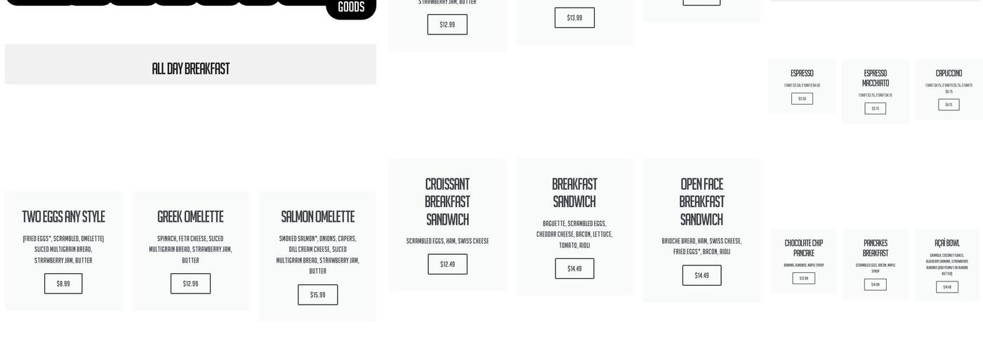 Crema Gourmet Espresso Bar Dadeland Menu