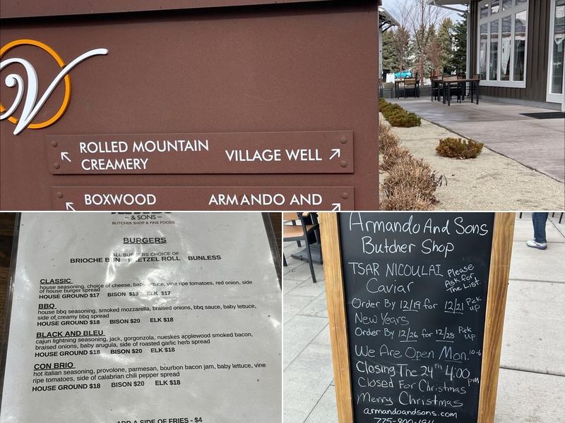 Armando & Sons Butcher Shop Menu