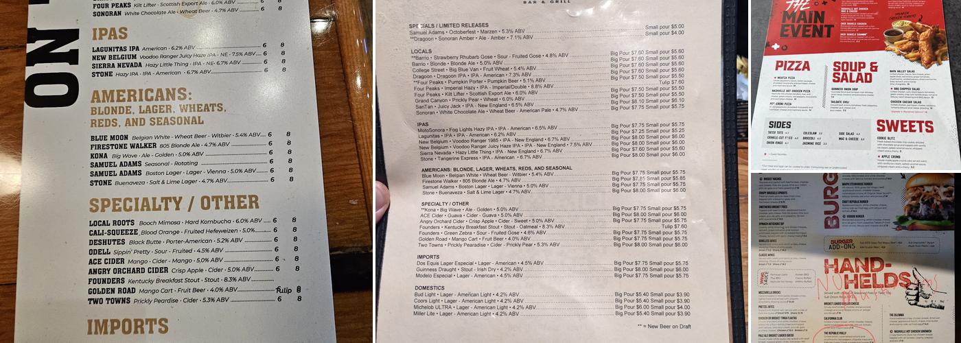 Champps Menu