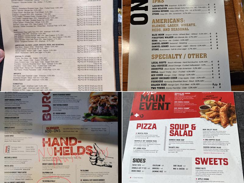Champps Menu