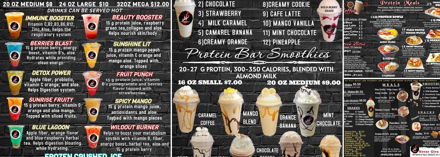 NEVER GIVE UP Sh@kes Menu