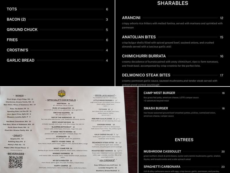 Camp West Menu