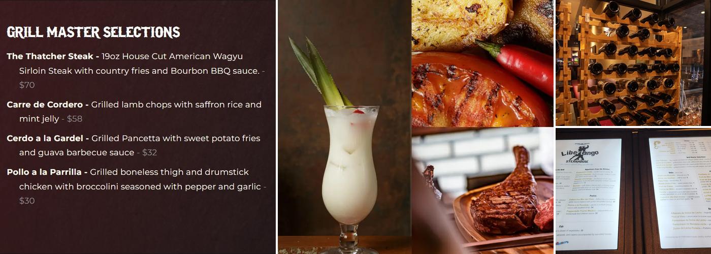 Libertango Steakhouse Menu