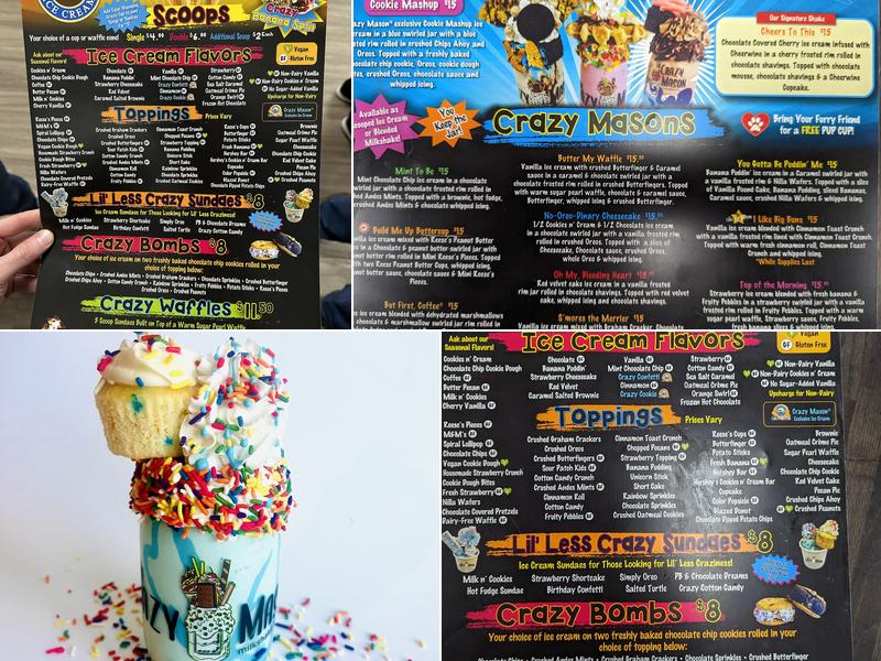 Crazy Mason Milkshake Bar Wilmington Menu