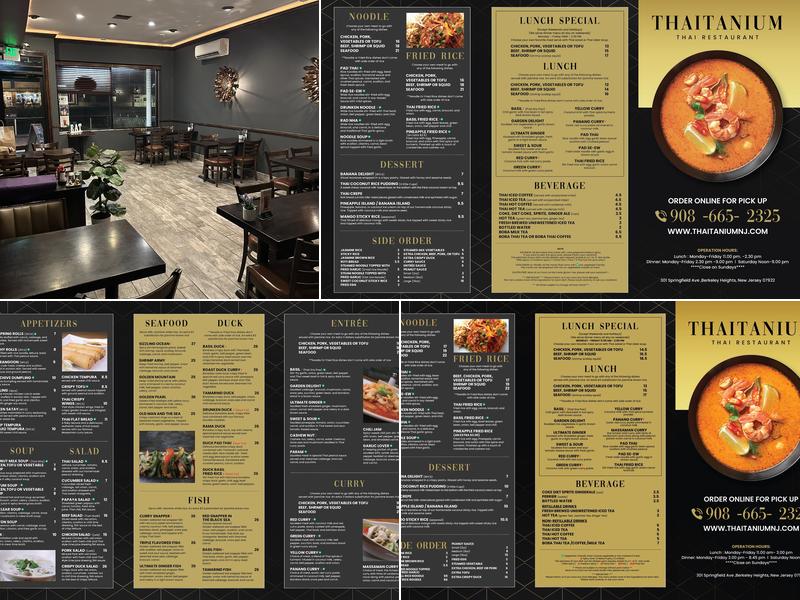 Thaitanium thai restaurant Menu