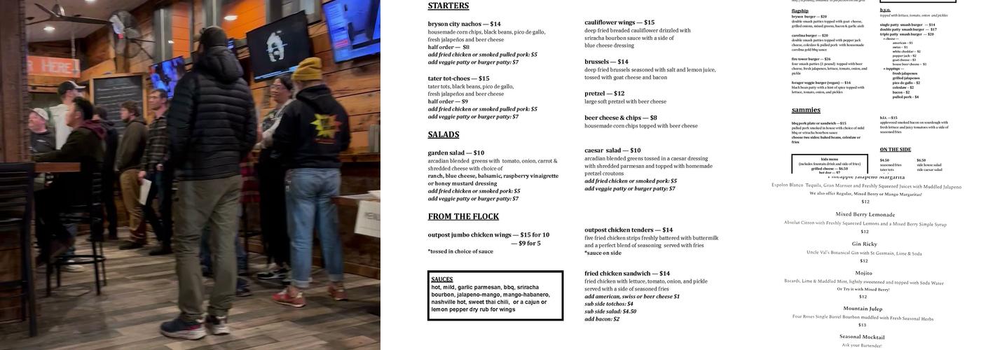 Bryson City Brewing Menu