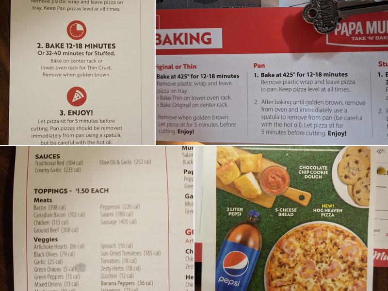 Papa Murphy's | Take 'N' Bake Pizza Menu