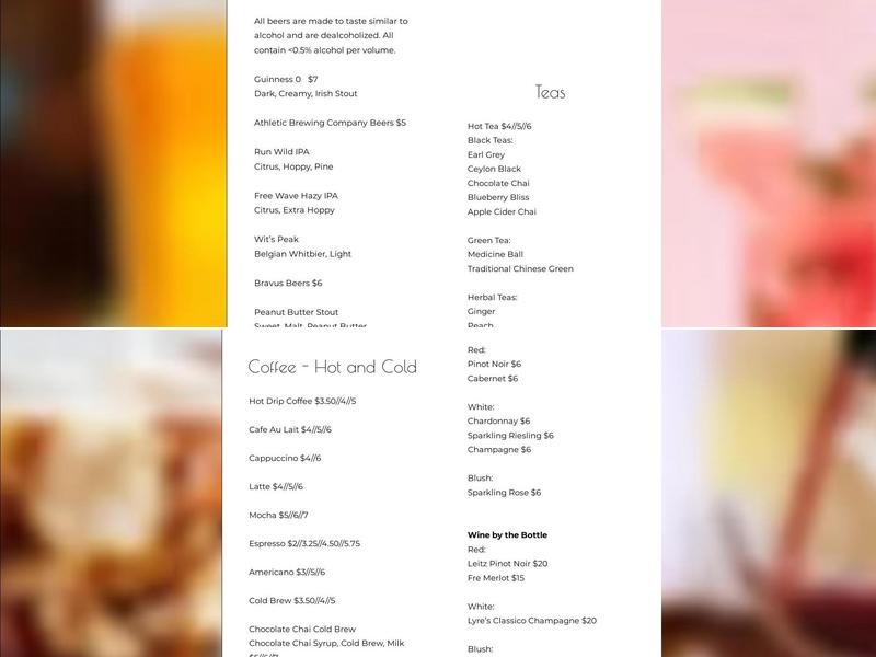 The Wakery Menu
