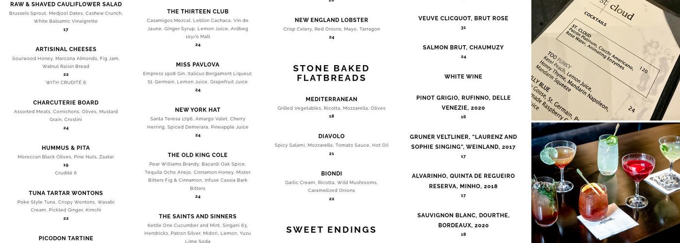 St. Cloud Rooftop Menu