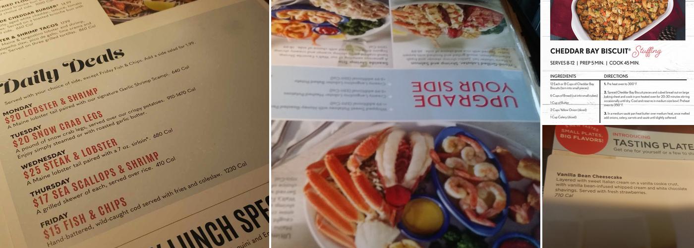 Red Lobster Menu