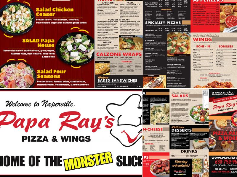 Papa Ray's Pizza And Wings Naperville Menu