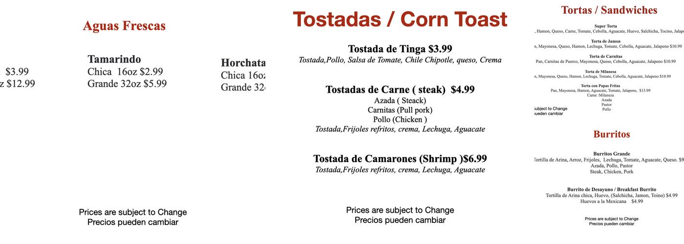 Takos Menu