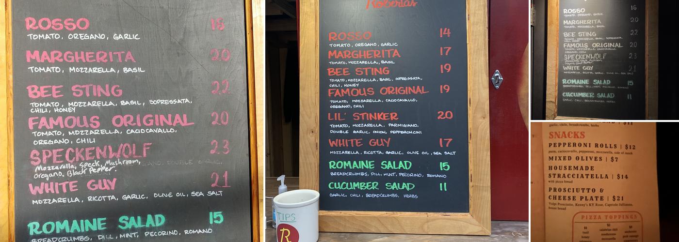 Roberta's Menu