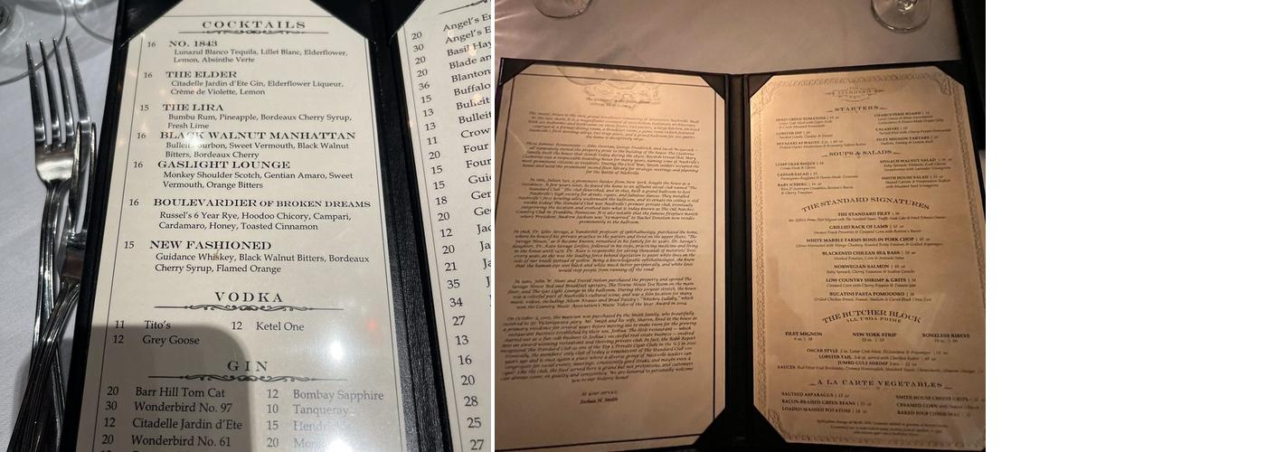 The Dragon's Egg Menu