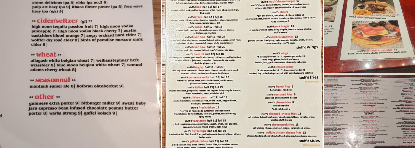 Stuff'd NYC Menu