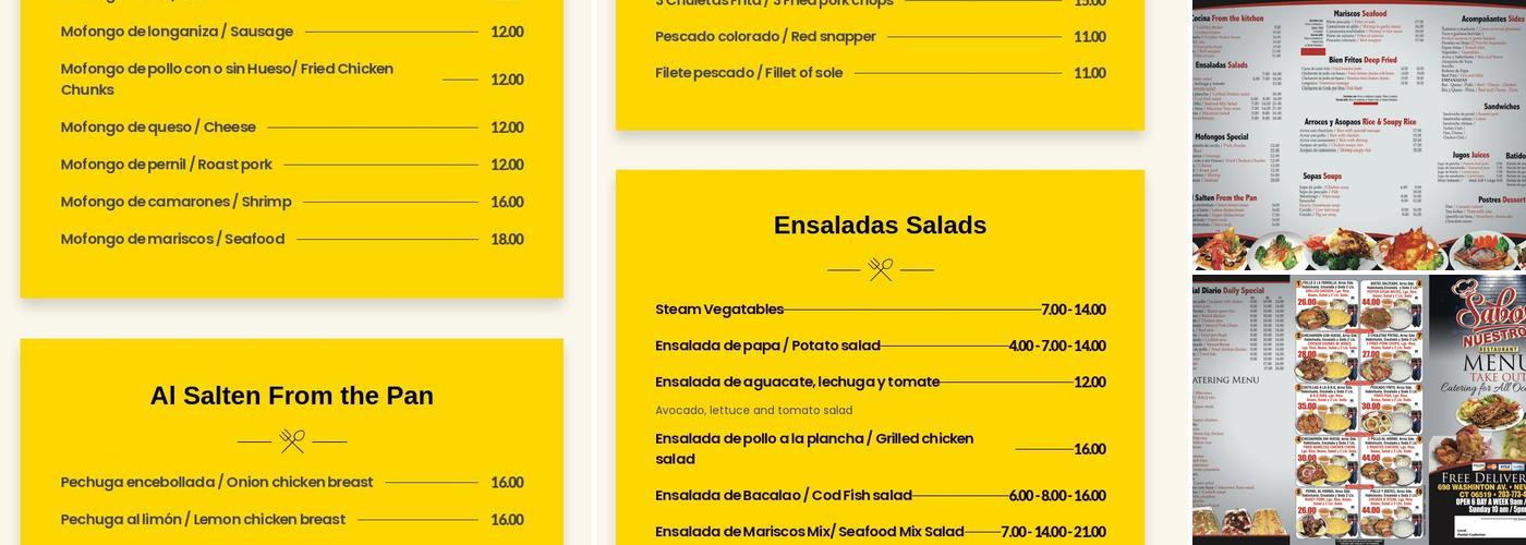Sabor Nuestro Menu