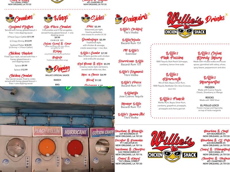 Willie's Chicken Shack Menu