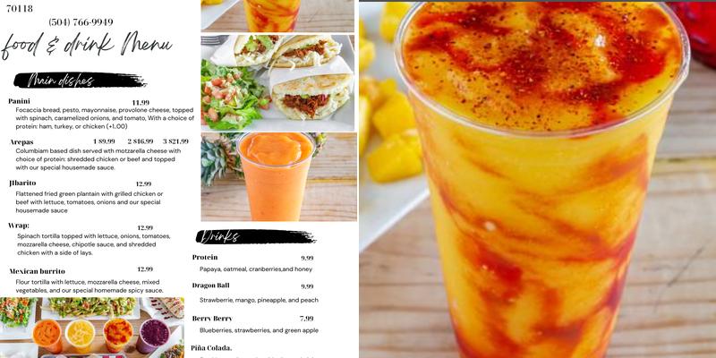 Cafetomas Uptown Menu