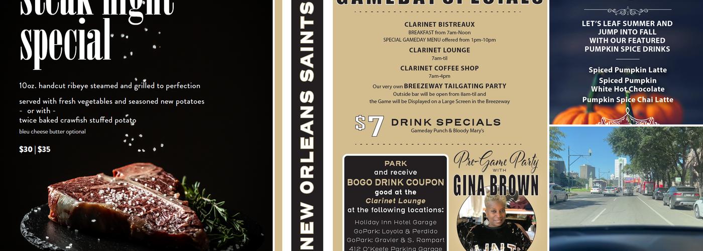 Clarinet Bistreaux Menu