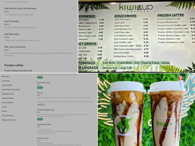 KiwiCup Coffee Menu