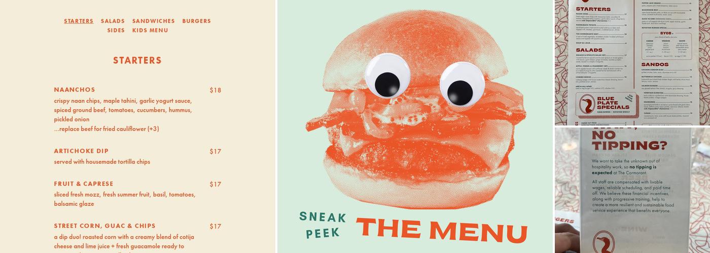 The Cormorant Menu