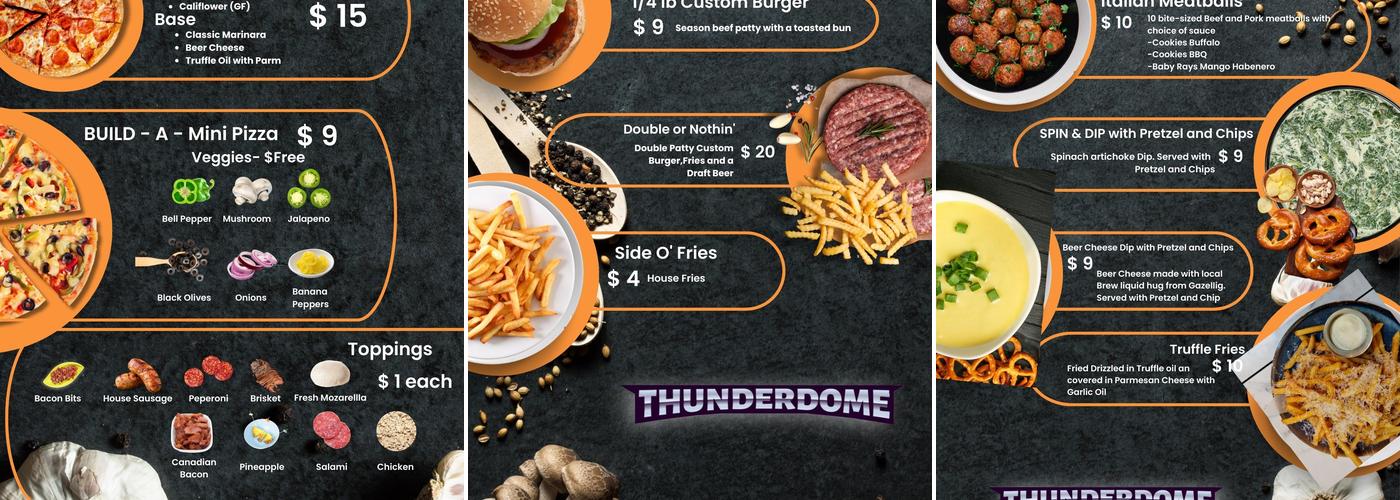 The Thunderdome Menu