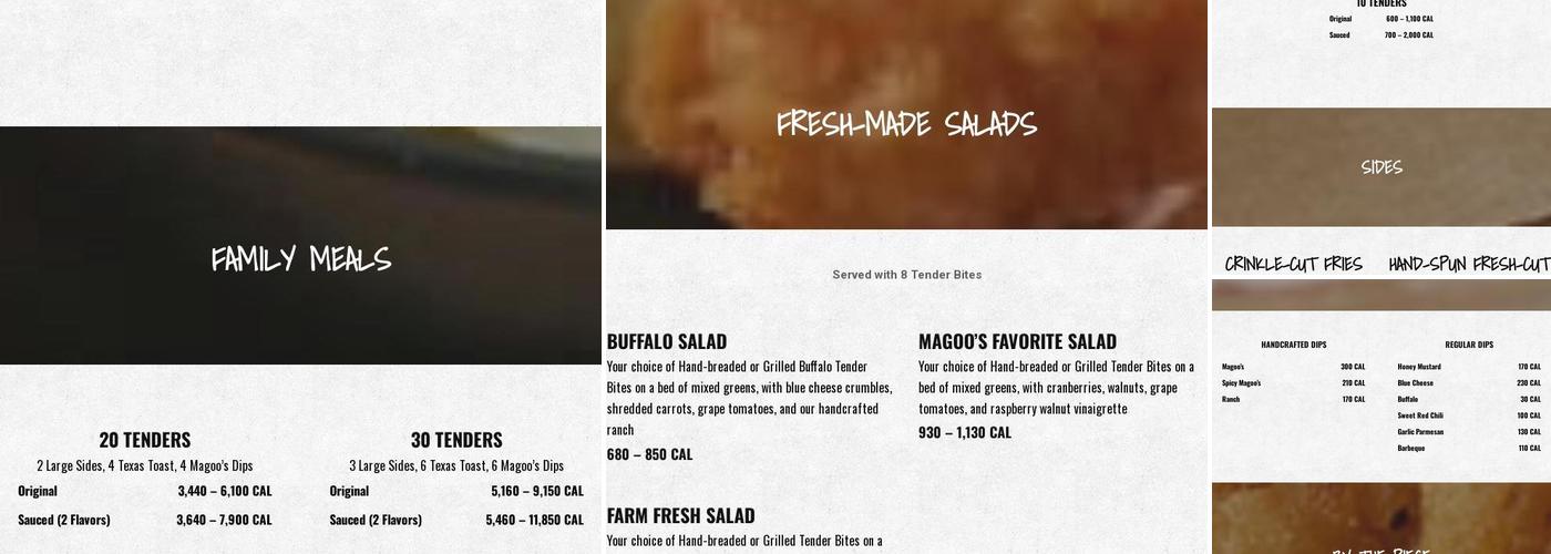 Huey Magoo's Chicken Tenders - Charleston Menu