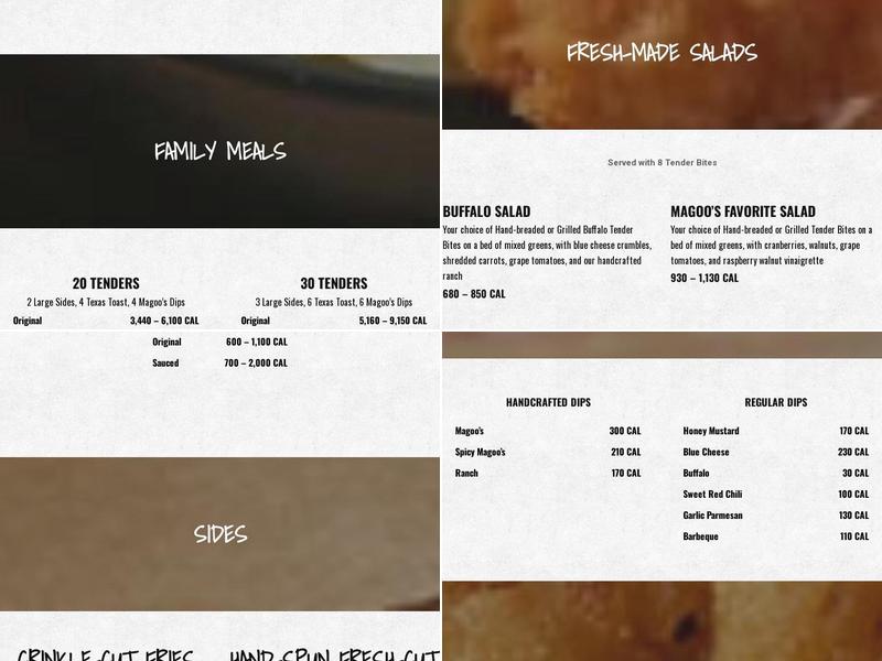 Huey Magoo's Chicken Tenders - Charleston Menu