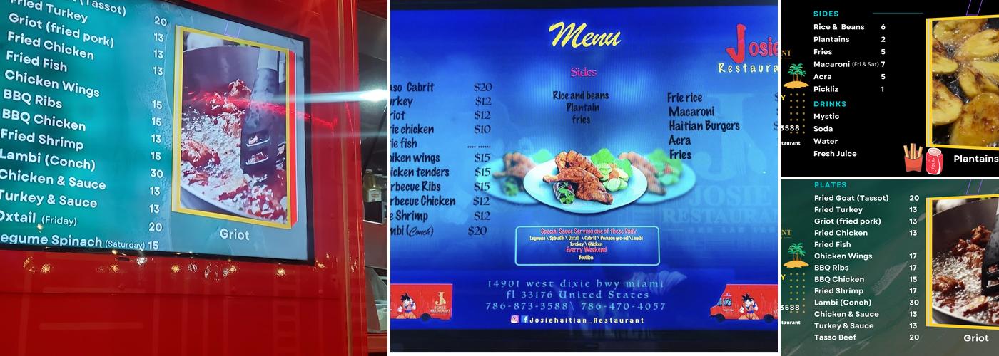 Josie Haitian Restaurant Menu