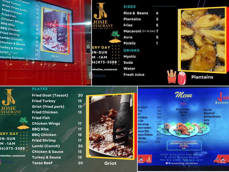 Josie Haitian Restaurant Menu