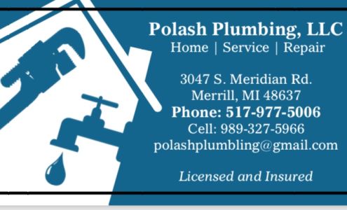 Polash Plumbing 3047 S Meridian Rd, Merrill Michigan 48637