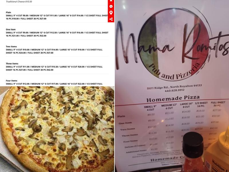 Mama Romito's Pub & Pizzeria Menu