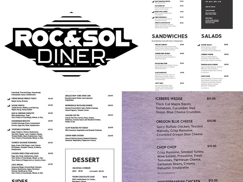 ROC&SOL Diner Menu