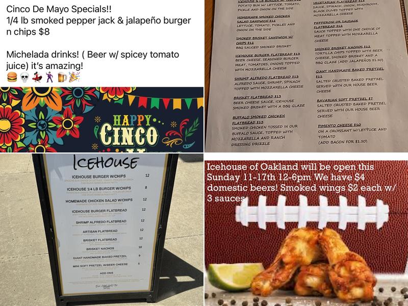 The Icehouse of Oakland Menu