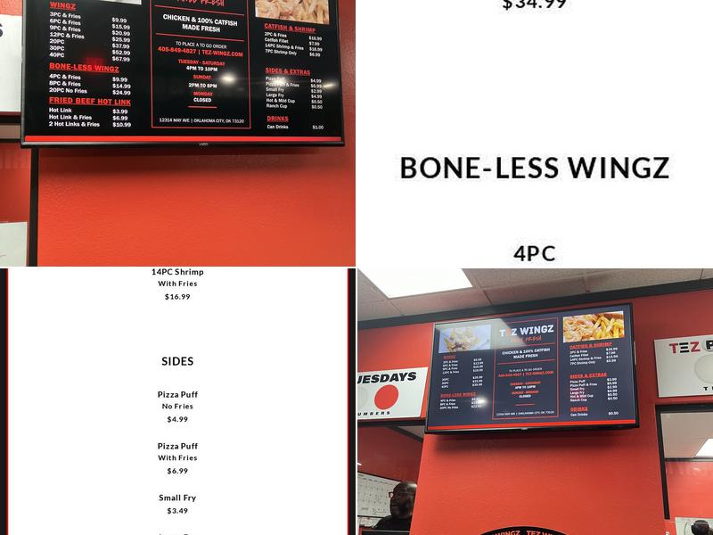 TEZ WINGZ Menu