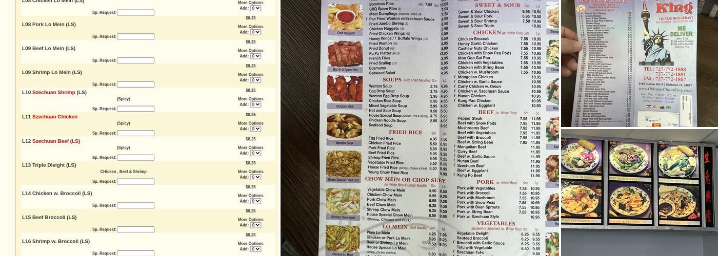China King Menu